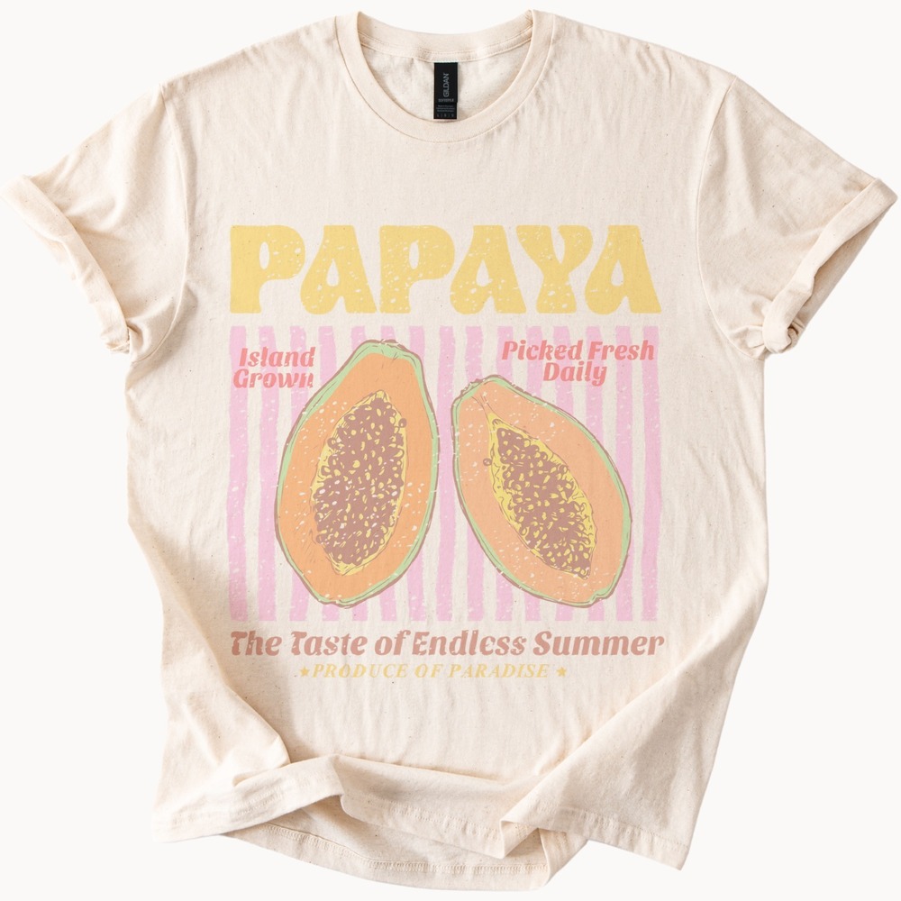 Island Harvest Retro Graphic Tee Vintage Produce Design